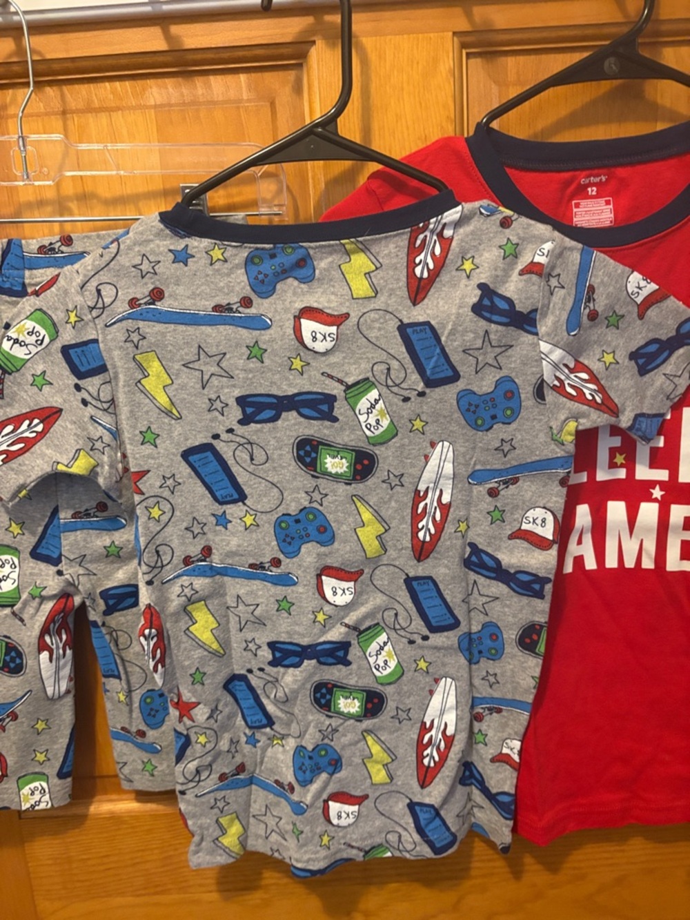 Carter's Boys Short-Sleeve Gaming Pajama Tops - Red & Gray - Picture 10 of 12